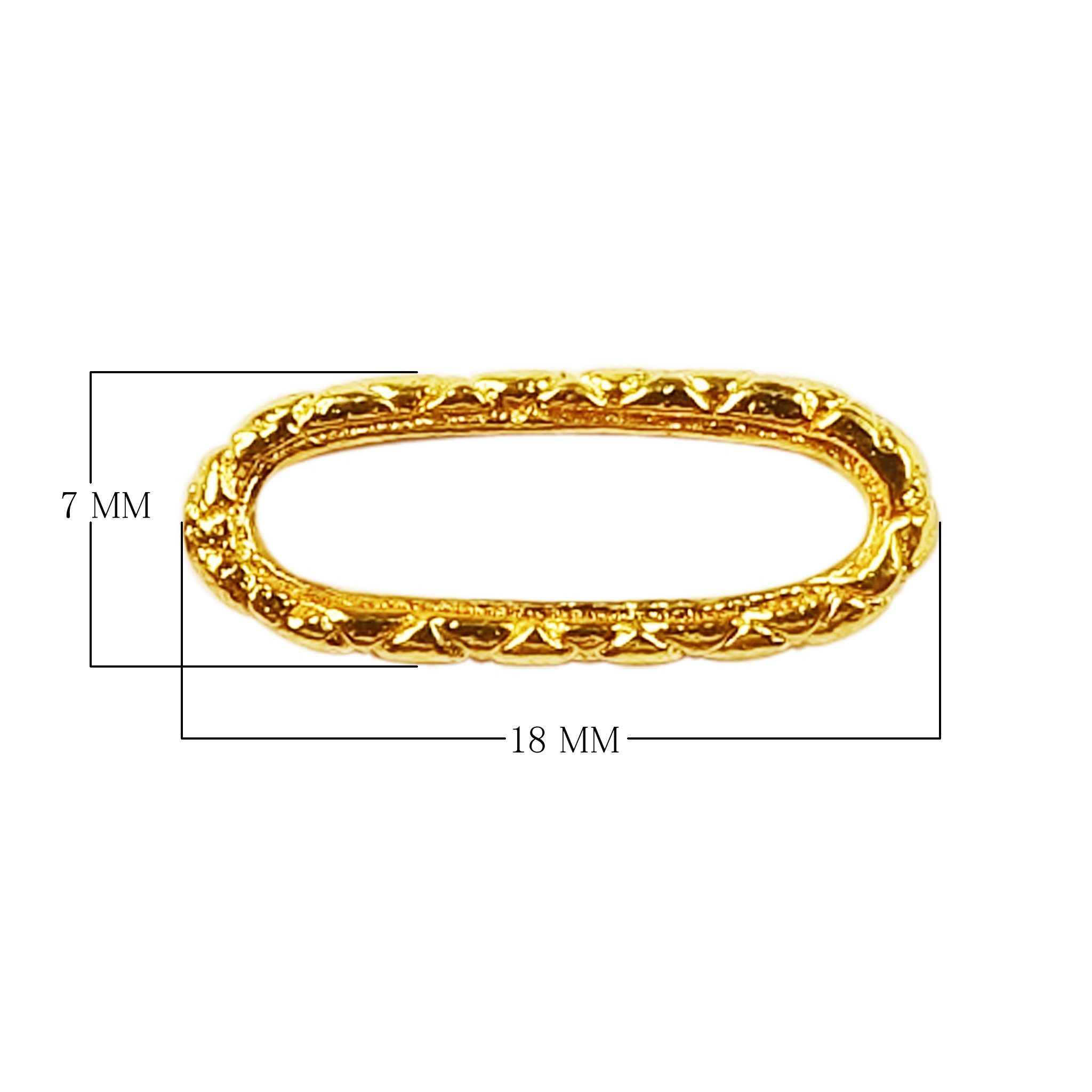 18K Gold Overlay Over Copper elongated oval link connector handcrafted jewelry component wholesale India