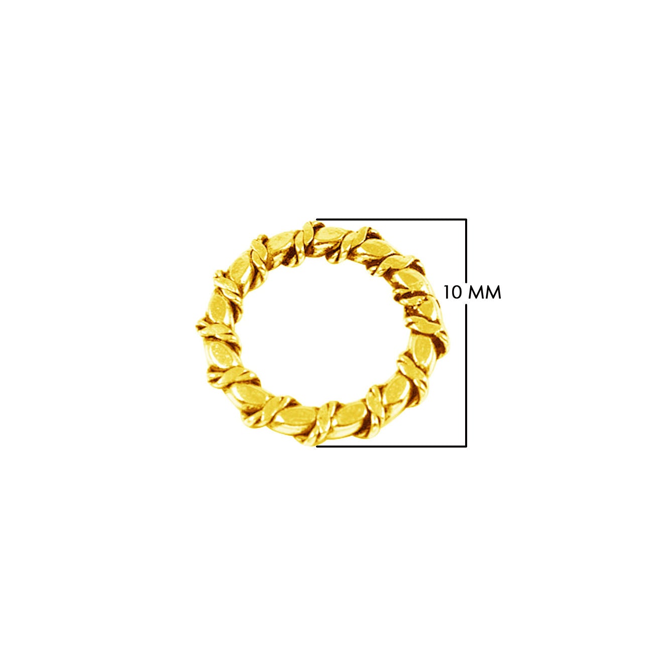 18K Gold Overlay Over Copper braided round ring connector handcrafted jewelry component wholesale India
