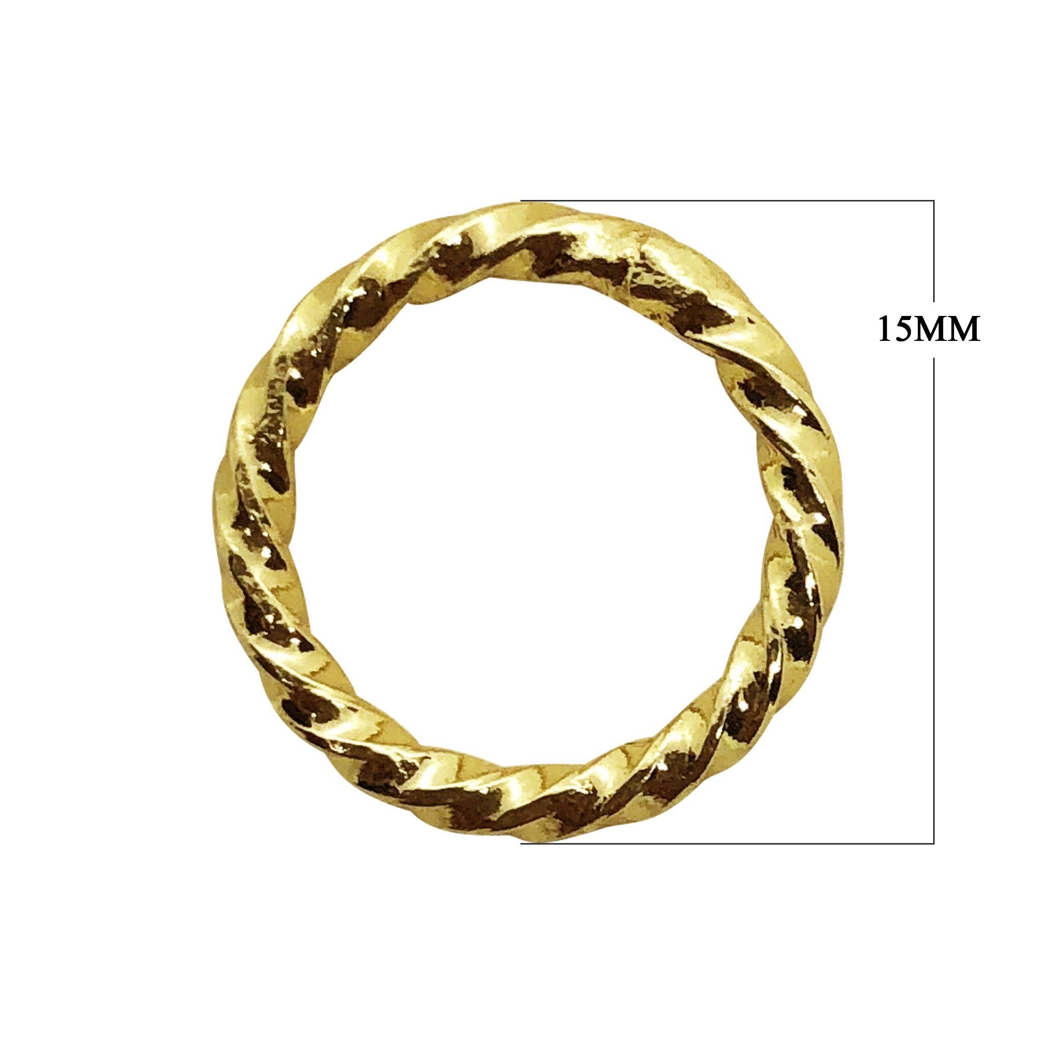 18K Gold Overlay Over Copper twisted round ring connector handcrafted jewelry component wholesale India