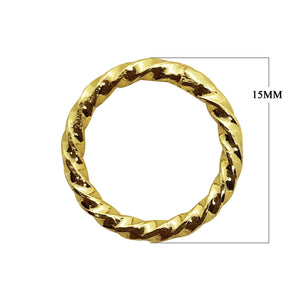 18K Gold Overlay Over Copper twisted round ring connector handcrafted jewelry component wholesale India
