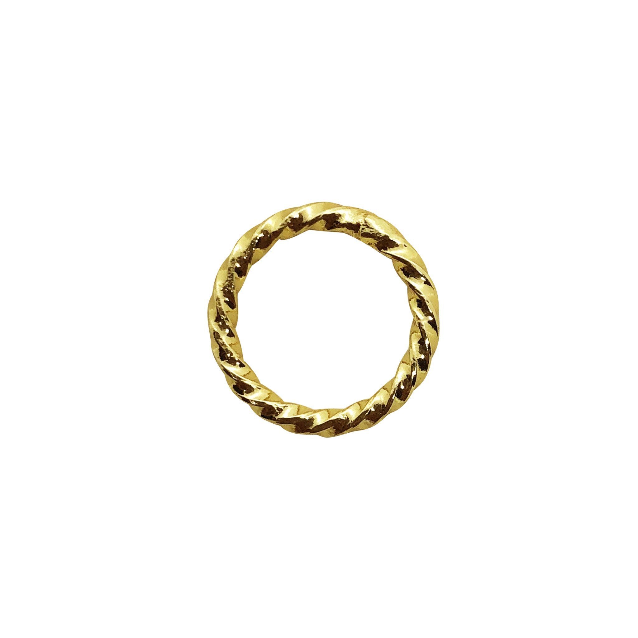 18K Gold Overlay Over Copper twisted round ring connector handcrafted jewelry component wholesale India