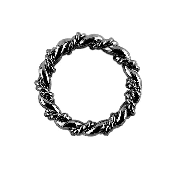 RR-104-17MM Black Rhodium Overlay Ring Findings Beads Bali Designs Inc 