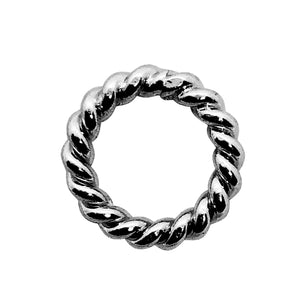 Handcrafted rope twist ring findings with Black Rhodium Overlay Over Copper, artisan jewelry components made in India for wholesale use