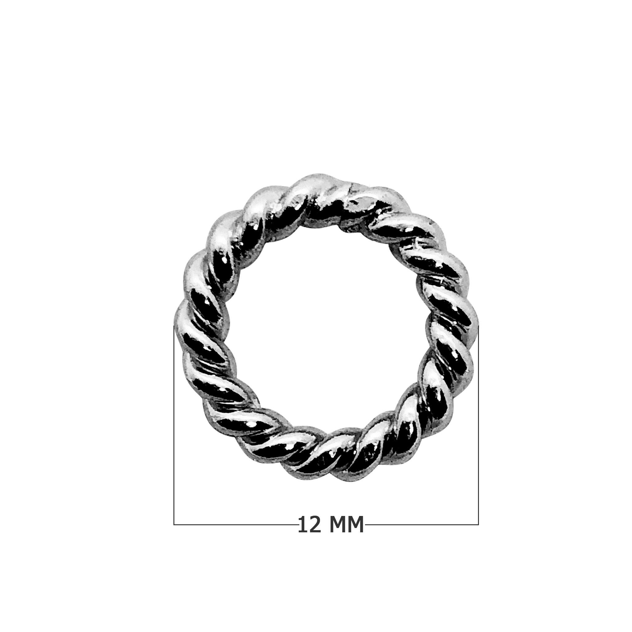 Handcrafted rope twist ring findings with Black Rhodium Overlay Over Copper, artisan jewelry components made in India for wholesale use