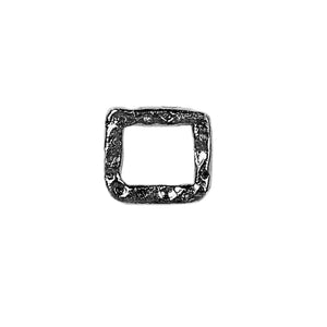 Hand-finished square link connector with Black Rhodium Overlay Over Copper, artisan jewelry component handcrafted in India for wholesale