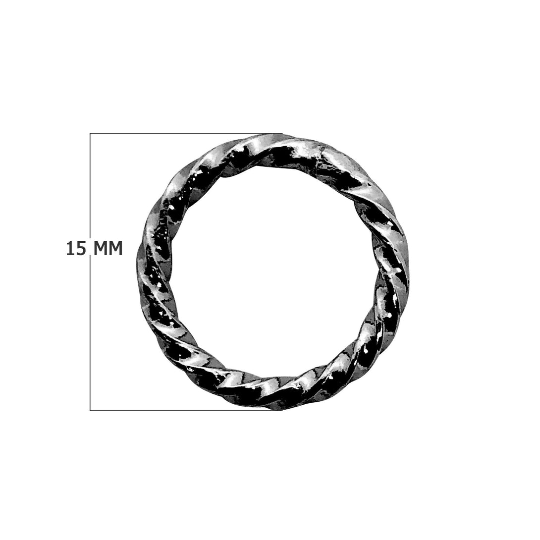 RR-126-15MM Black Rhodium Overlay Ring Findings Beads Bali Designs Inc 