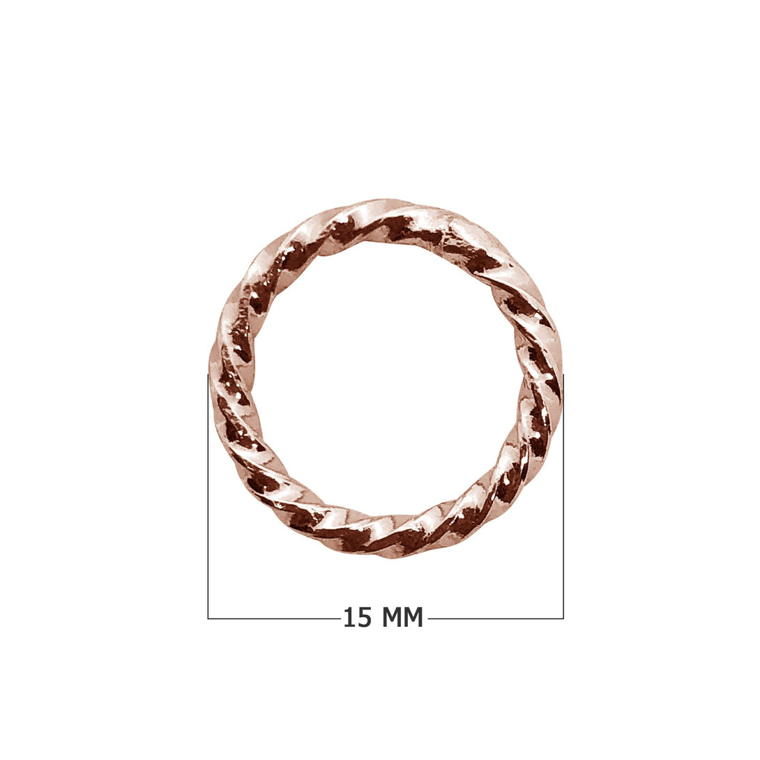RRG-126-15MM Rose Gold Overlay Ring Findings Beads Bali Designs Inc 