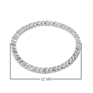 Twisted silver overlay over copper ring blank with rope design and polished finish handcrafted in India for wholesale jewelry making