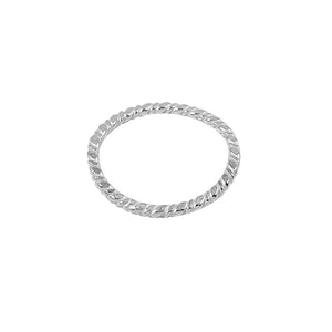 Twisted silver overlay over copper ring blank with rope design and polished finish handcrafted in India for wholesale jewelry making