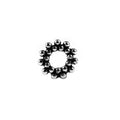 Beaded circle silver overlay over copper ring blank with raised granule design handcrafted in India for wholesale jewelry making