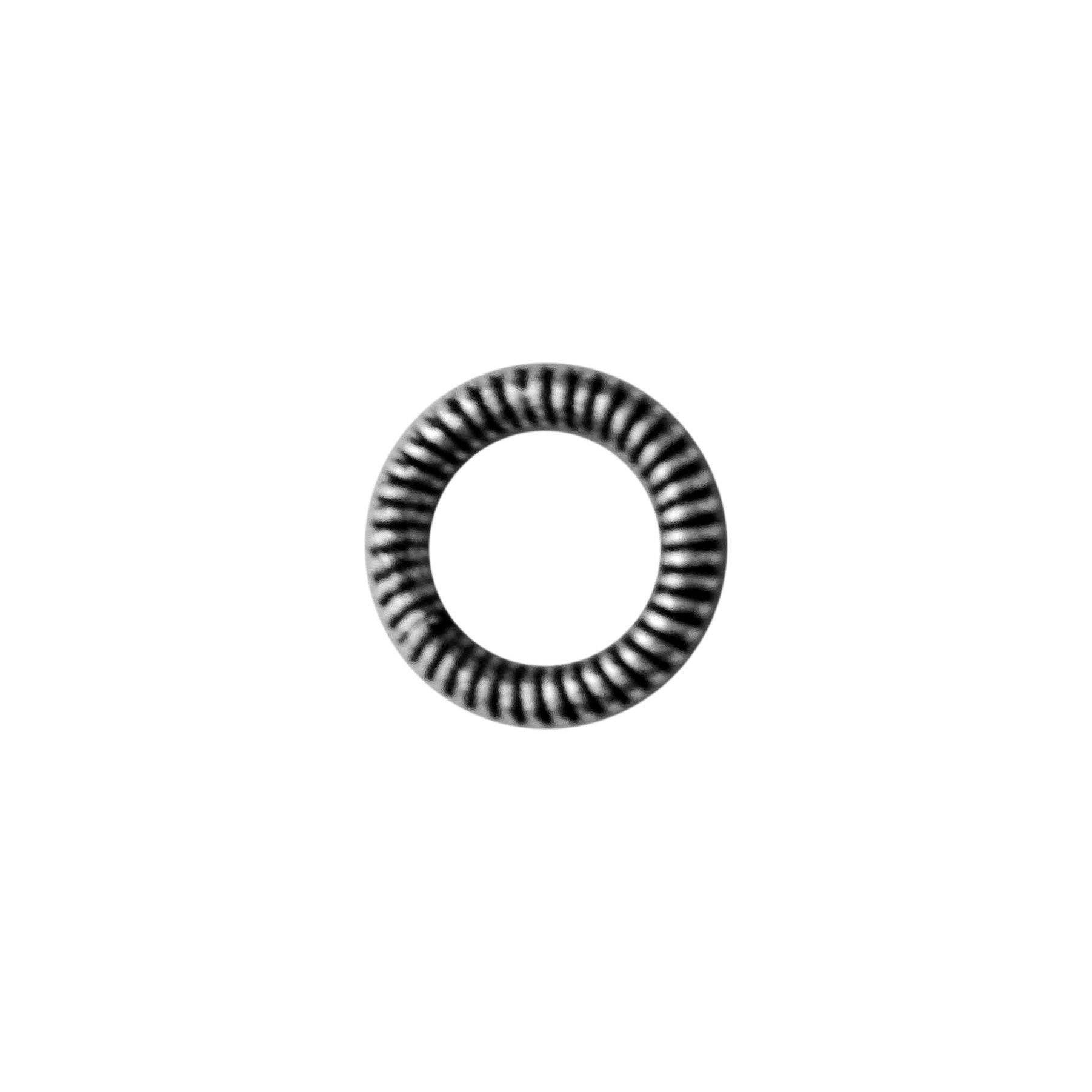 Silver overlay ring findings handcrafted in India with ribbed textured oxidized finish