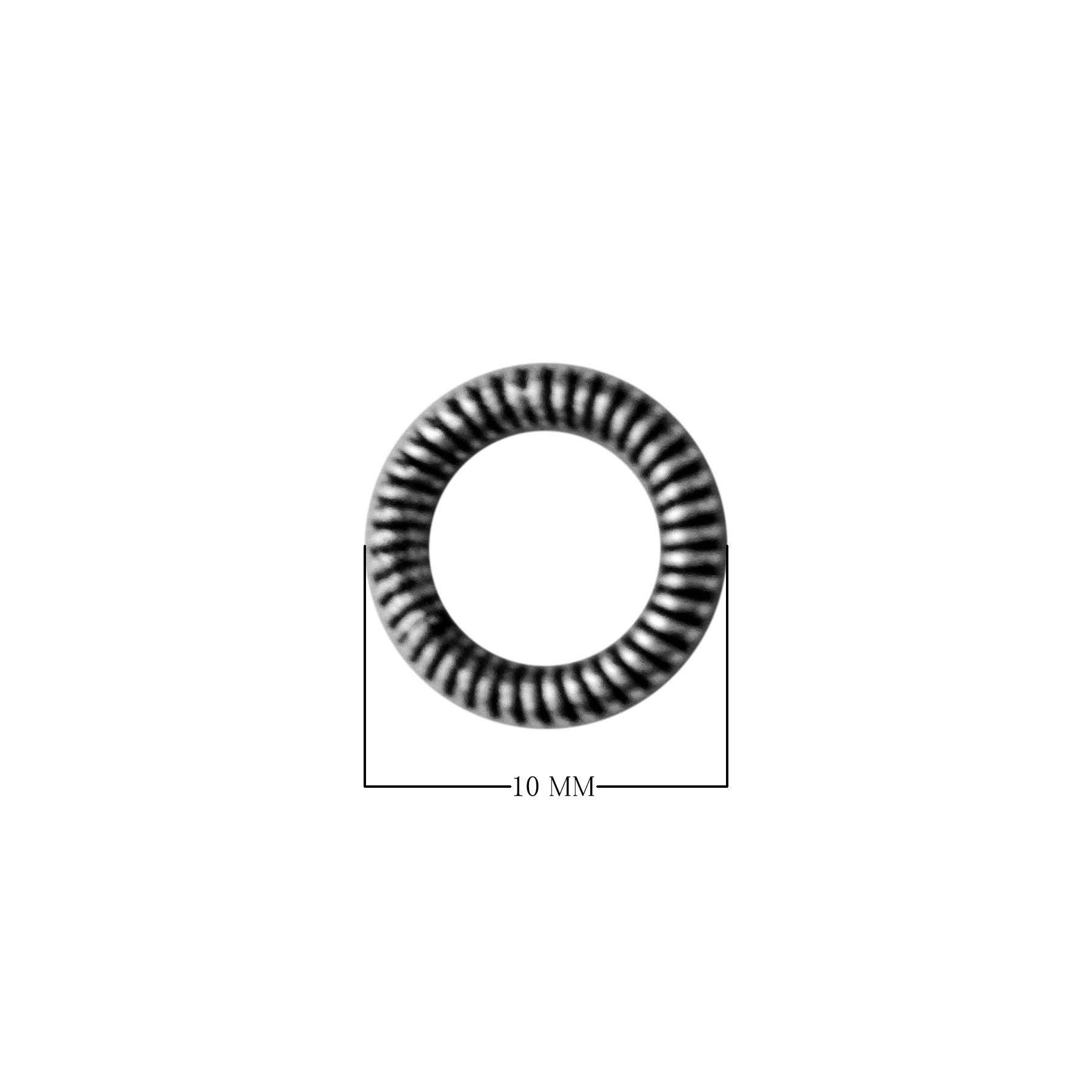 Silver overlay ring findings handcrafted in India with ribbed textured oxidized finish
