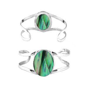 SB-128-AB Sterling Silver Bracelet With Abalone Shell Jewelry Bali Designs Inc 