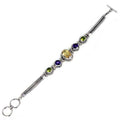 Wholesale Sterling Silver Multi-Stone Bracelet With Citrine Quartz, Amethyst Quartz, And Peridot Quartz