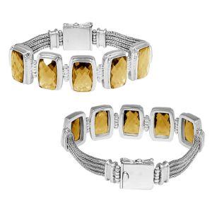 SB-1847-CT Sterling Silver Bracelet With Amethyst Q. Jewelry Bali Designs Inc 
