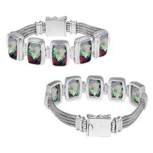 SB-1847-MT Sterling Silver Bracelet With Mystic Quartz Jewelry Bali Designs Inc 
