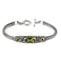 Wholesale Sterling Silver Bracelet With Peridot Quartz Center-Bar Design