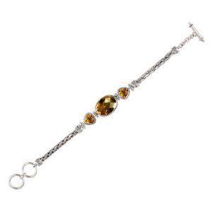 SB-2321-CT Sterling Silver Bracelet With Citrine Q. Jewelry Bali Designs Inc 