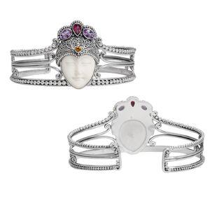 SB-7991-CO1 Sterling Silver Cuff With Garnet, Citrine, Bone Face, Amethyst Jewelry Bali Designs Inc 