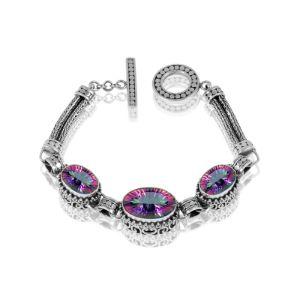SB-8206-MT Sterling Silver Bracelet With Mystic Quartz Jewelry Bali Designs Inc 