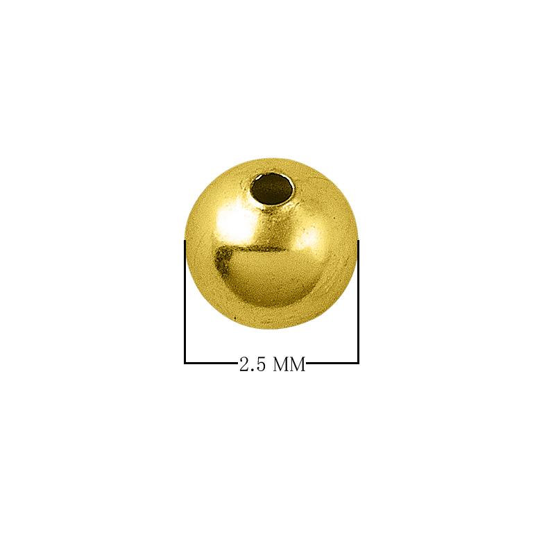 18K Gold Overlay Over Copper seamless round bead handcrafted in India