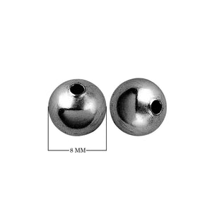 Black rhodium overlay seamless copper beads handcrafted in India with polished metallic finish for wholesale jewelry making