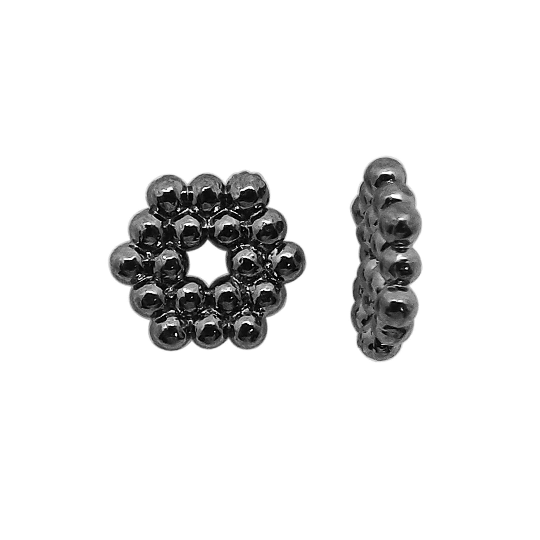 Black rhodium overlay copper spacer beads handcrafted in India for wholesale jewelry making