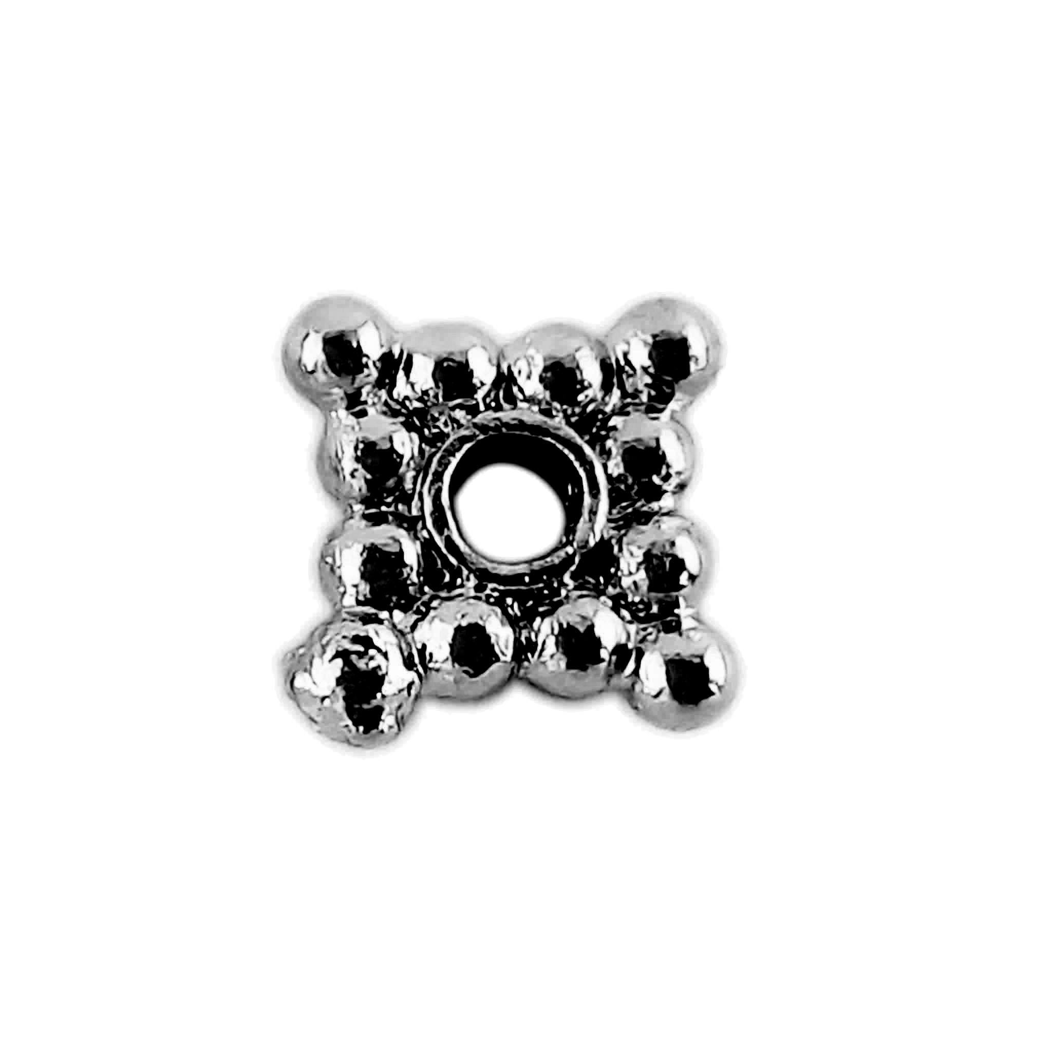Black rhodium overlay geometric copper spacer bead handcrafted in India for wholesale jewelry making