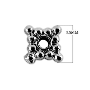 Black rhodium overlay geometric copper spacer bead handcrafted in India for wholesale jewelry making
