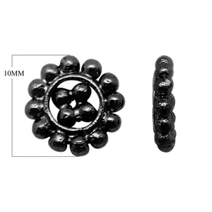 SBR-123-10MM Black Rhodium Overlay Spacers Beads Bali Designs Inc 
