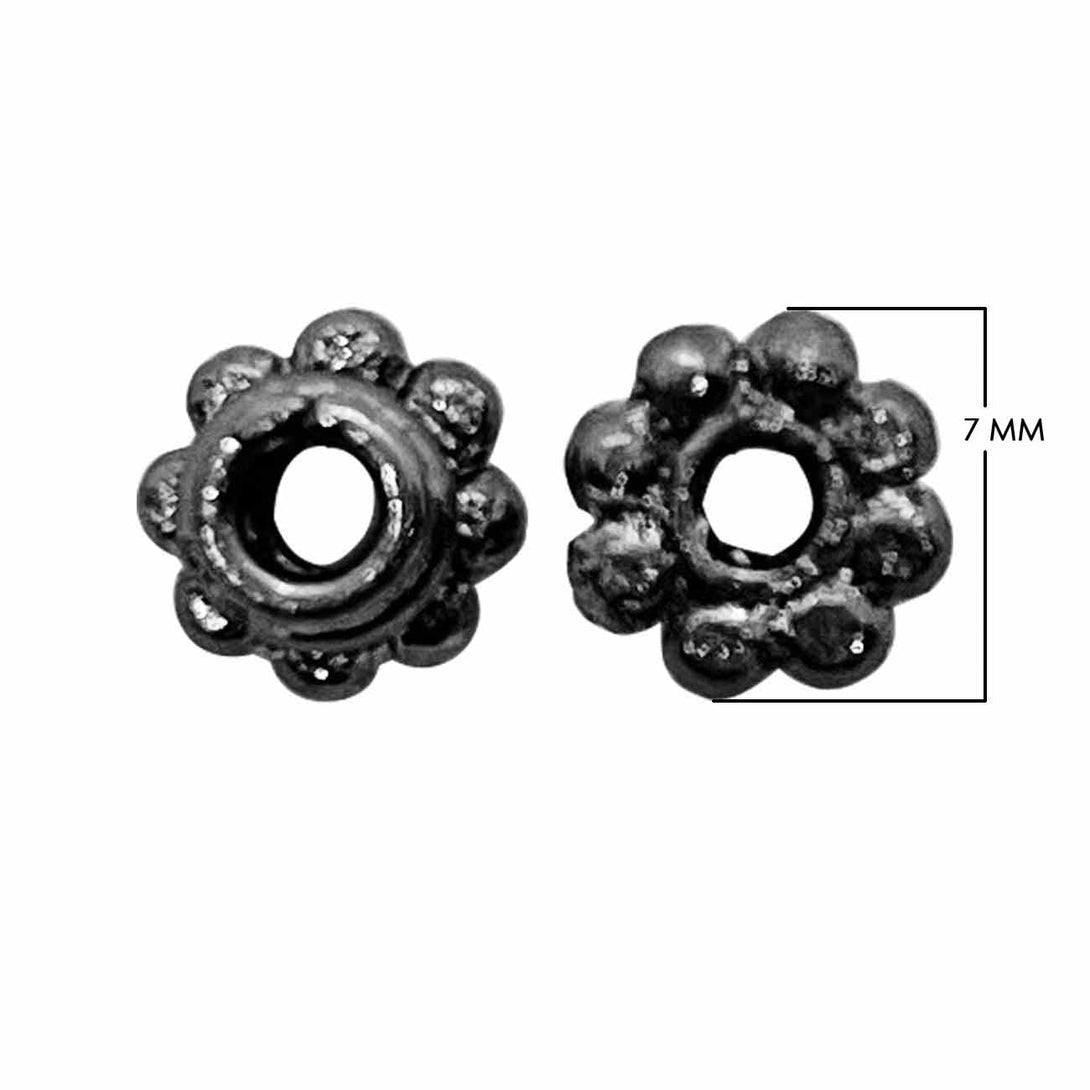 SBR-138-7MM Black Rhodium Overlay Spacers Beads Bali Designs Inc 