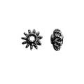 Black rhodium overlay twisted floral copper spacer bead handcrafted in India for wholesale jewelry making