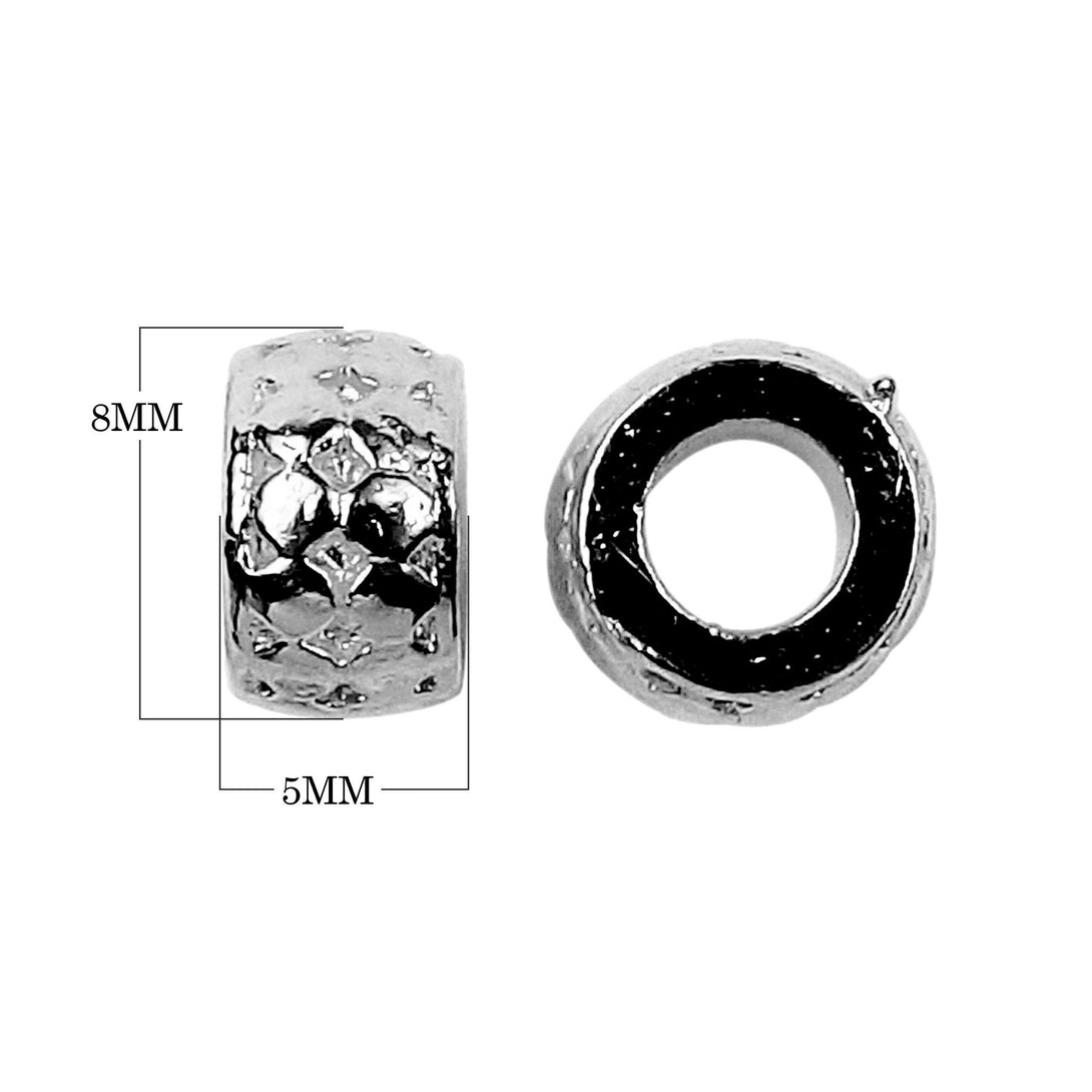 SBR-326 Black Rhodium Overlay Large Hole Spacers Beads Bali Designs Inc 