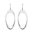 Sterling silver plain oval hoop earring with minimalist design, handcrafted wholesale jewelry from Bali