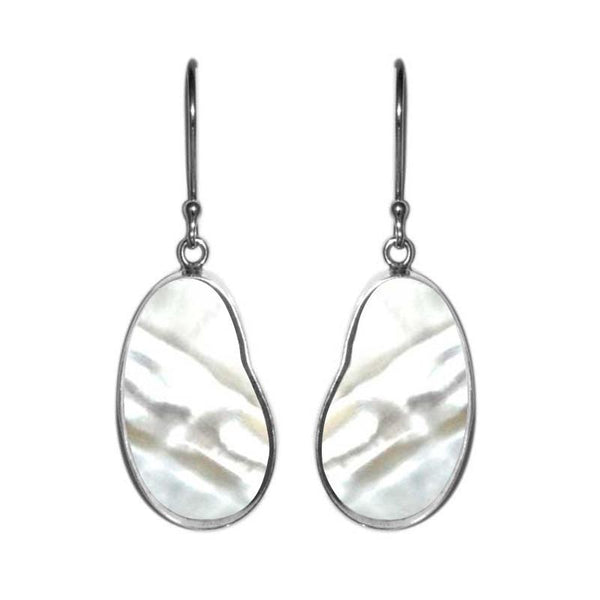 SE-2212-SHW Sterling Silver Earring With White Shell Jewelry Bali Designs Inc 