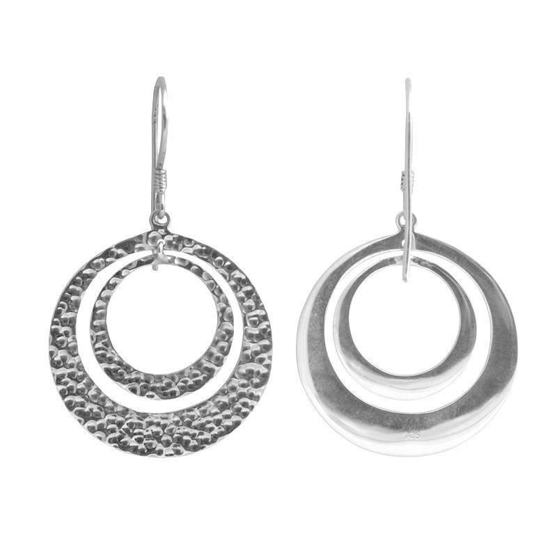 SE-2238-S Sterling Silver Earring With Plain Silver Jewelry Bali Designs Inc 