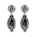 Sterling Silver Smoky Quartz Oval Drop Earrings For Wholesale Collection