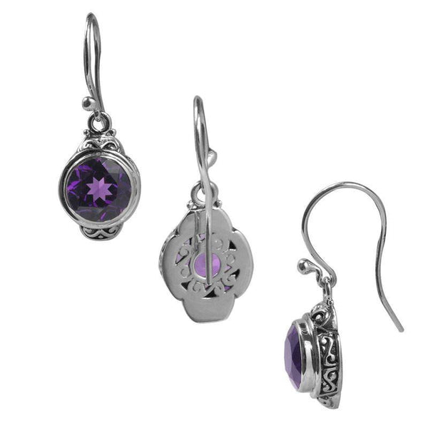 SE-2315-AM Sterling Silver Earring With Amethyst Jewelry Bali Designs Inc 