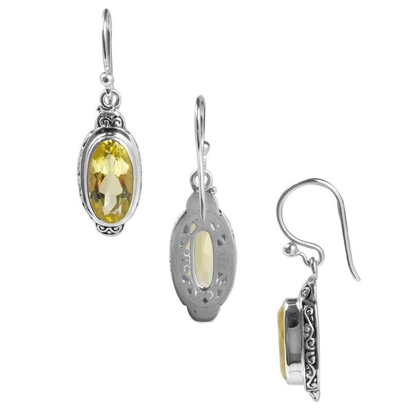 SE-2316-LQ Sterling Silver Earring With Lemon Quartz Jewelry Bali Designs Inc 