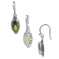 Sterling Silver Peridot Quartz Oval Shine Earrings For Wholesale Collection