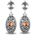Sterling Silver Majestic Citrine Quartz Scroll Earrings For Wholesale Collection