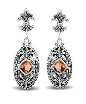 Sterling Silver Majestic Citrine Quartz Scroll Earrings For Wholesale Collection