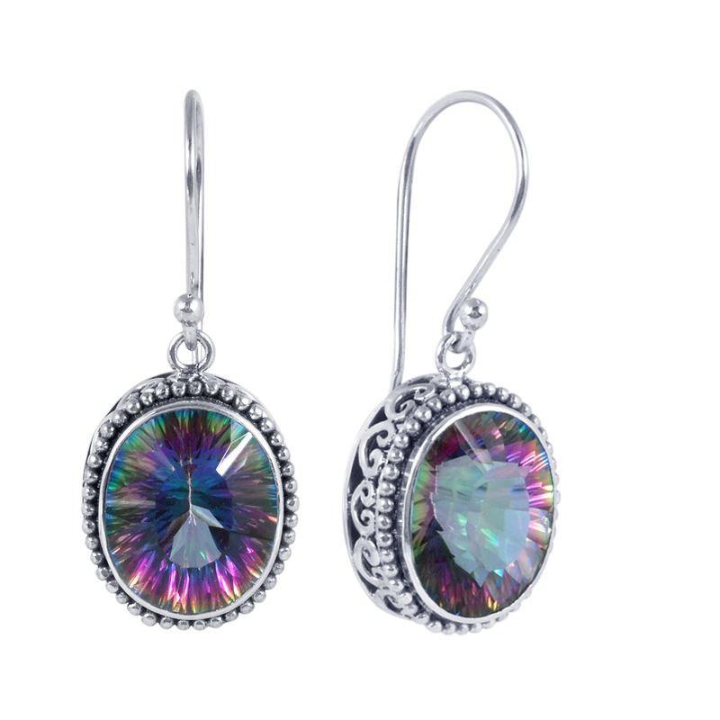 Sterling Silver Mystic Topaz Quartz Earrings For Wholesale Collection