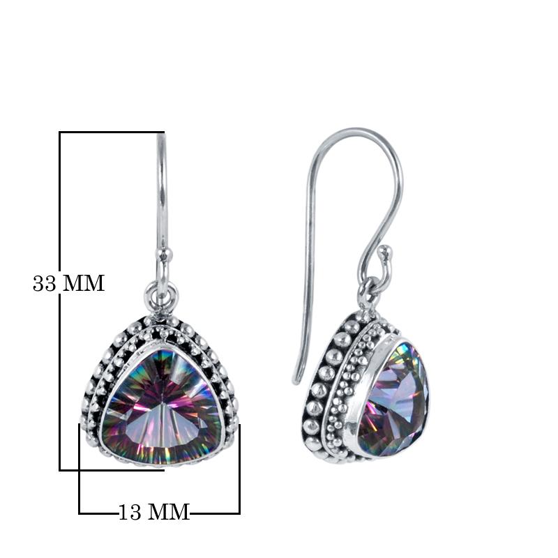 Sterling Silver Mystic Quartz Triangular Beaded Earrings For Wholesale Collection
