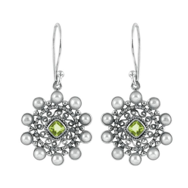 SE-5525-CO6 Sterling Silver Earring With Pearl, Peridot Jewelry Bali Designs Inc 