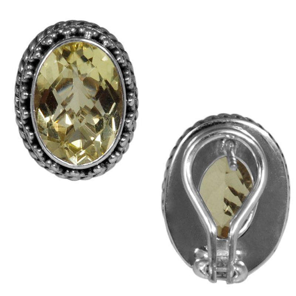 SE-7990-LQ Sterling Silver Earring With Lemon Quartz Jewelry Bali Designs Inc 