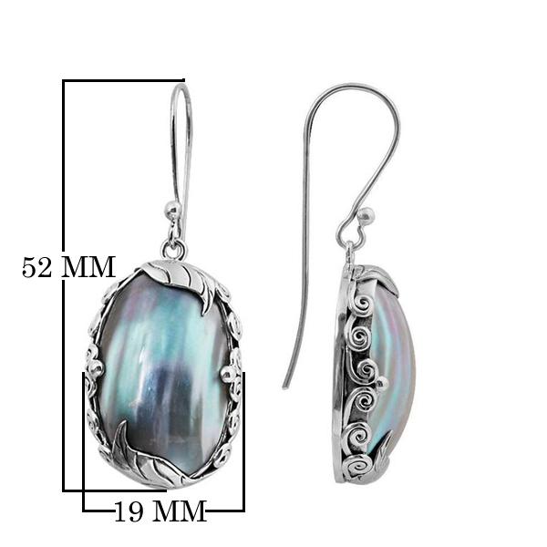 SE-8037-CKL Sterling Silver Earring With Mother Of Pearl Jewelry Bali Designs Inc 