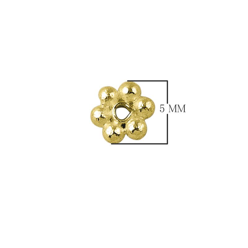SG-102-5MM 18K Gold Overlay Daisy Bead Spacer Beads Bali Designs Inc 