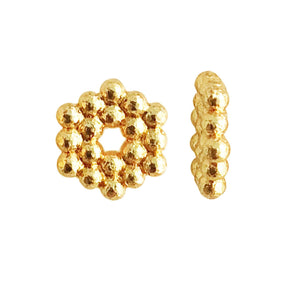 18K Gold Overlay Over Copper beaded spacer with polished finish handcrafted in India