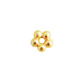 Wholesale floral spacer bead in 18K gold overlay over copper with handcrafted texture inspired by Indian artisan heritage